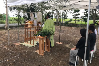 熊本県宇土市S様邸、地鎮祭を執り行いました。