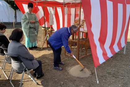 熊本県上益城郡N様邸、地鎮祭を執り行いました。