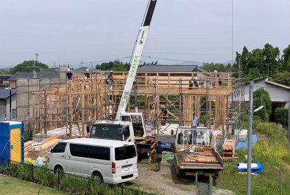 熊本県菊池市Y様邸、上棟しました。