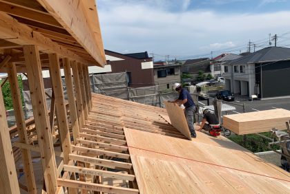 熊本県宇土市S様邸、上棟しました。