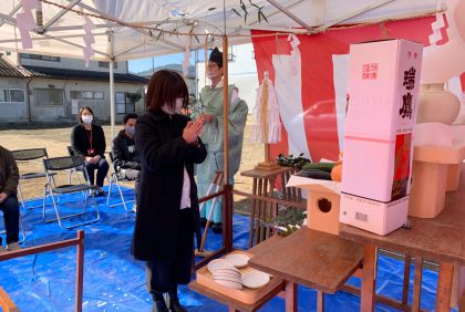 熊本県人吉市H様邸、地鎮祭を行いました。