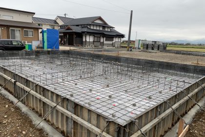 熊本県宇土市M様邸、基礎工事が始まりました。