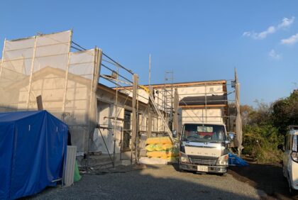熊本県菊池市K様邸、屋根工事が始まりました。
