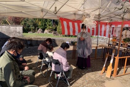 熊本県芦北郡M様邸、地鎮祭が執り行われました。