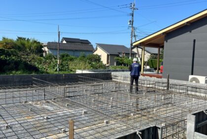 熊本県宇城市F様邸、基礎工事③の様子です。